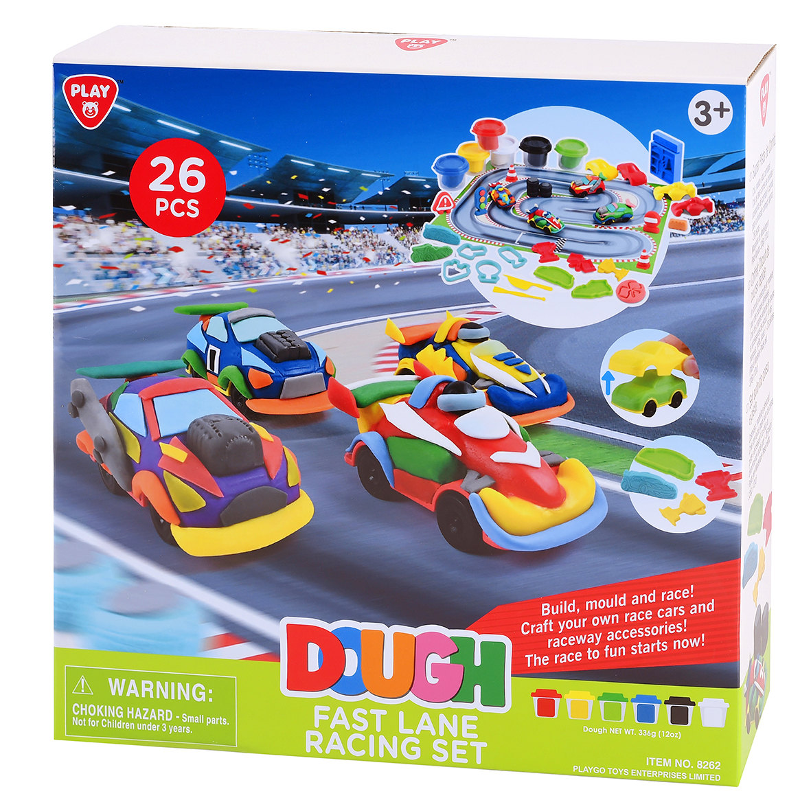 Playgotoys ของเล่นเสริมพัฒนาการ โดว์เซ็ตสนามแข่งรถ 6 x 2 ออนซ์(8262)